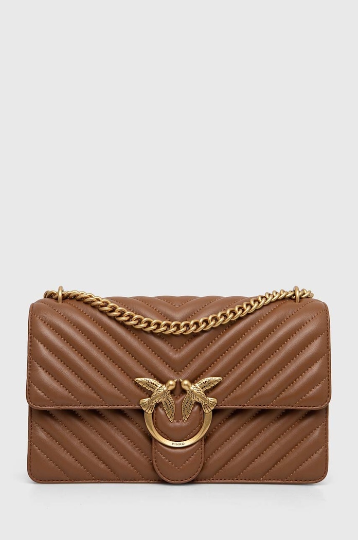 Pinko poseta de piele nu incape in A4 maro 100941.A0GK
