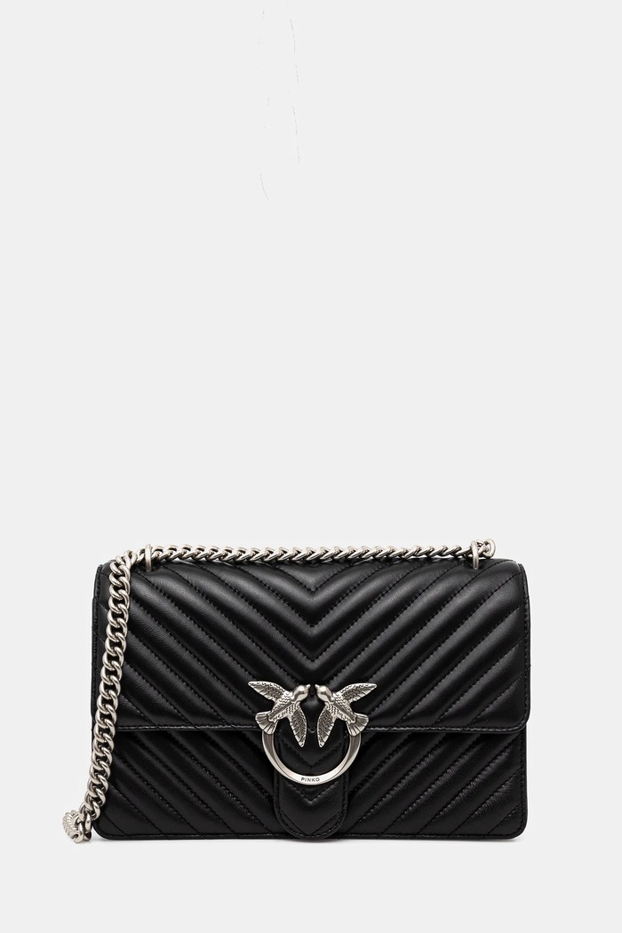 Pinko geantă crossbody pentru femei din piele uni negru 100941.A0GK