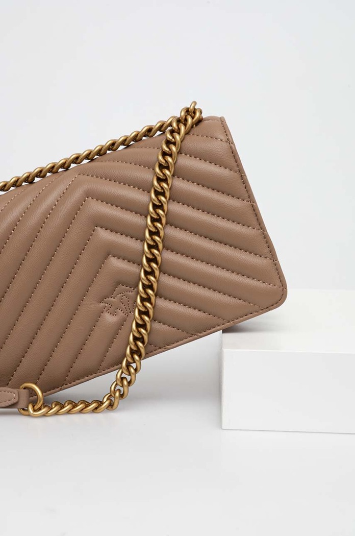 Pinko crossbody kabelka dámska kožená béžová 100074.A0GK