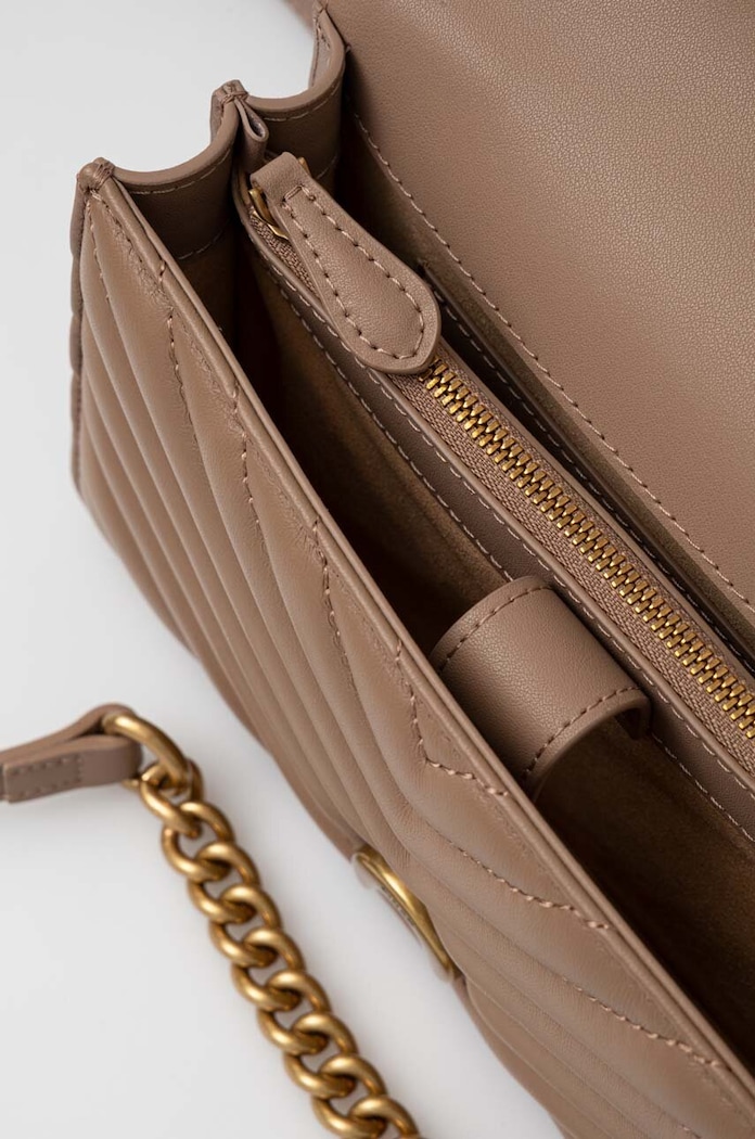 Pinko crossbody kabelka dámska kožená 100074.A0GK béžová