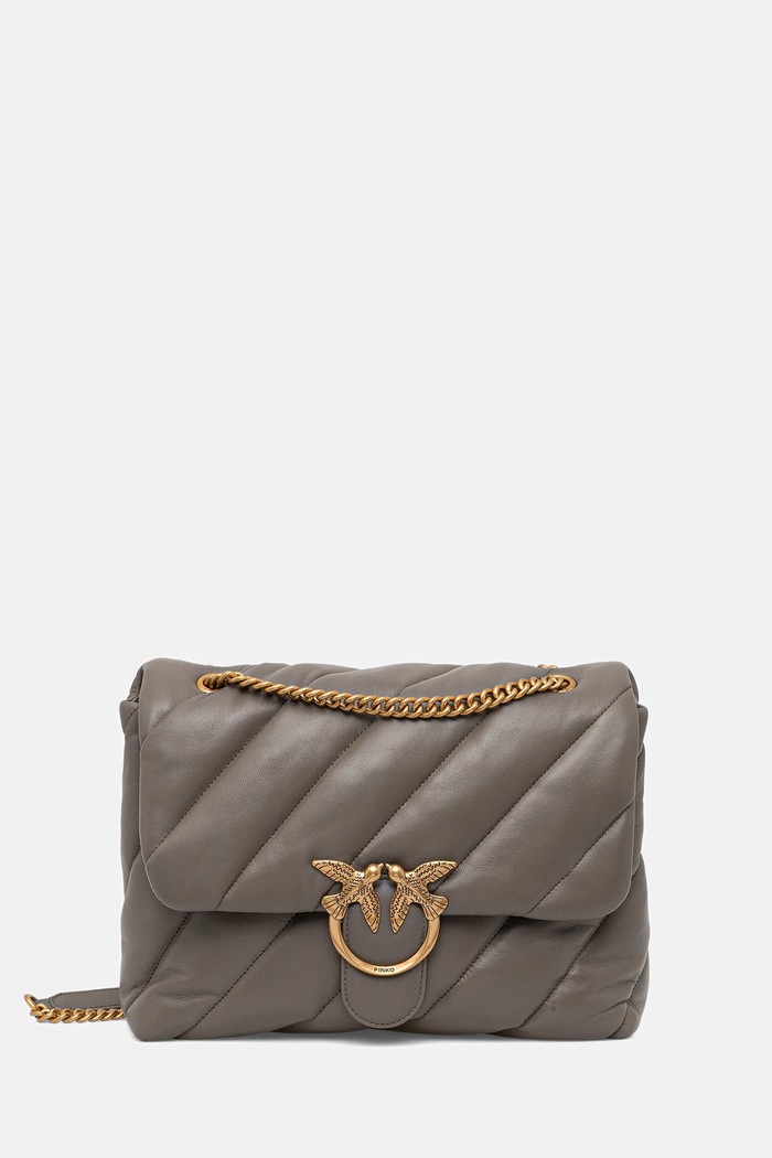 Pinko torebka crossbody damska skórzana skóra licowa szary 100037.A0F2
