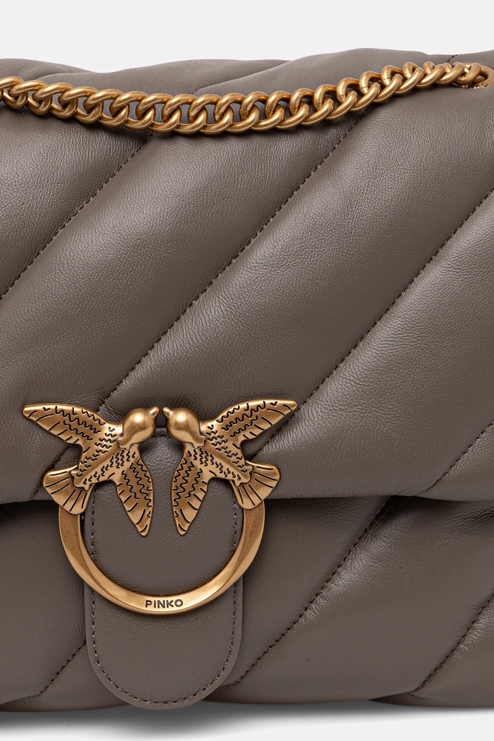 Pinko torebka crossbody damska skórzana szary 100037.A0F2