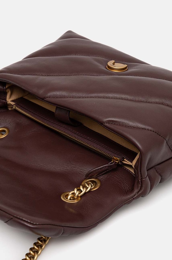 Pinko crossbody kabelka dámska kožená 100038.A0F2 hnedá