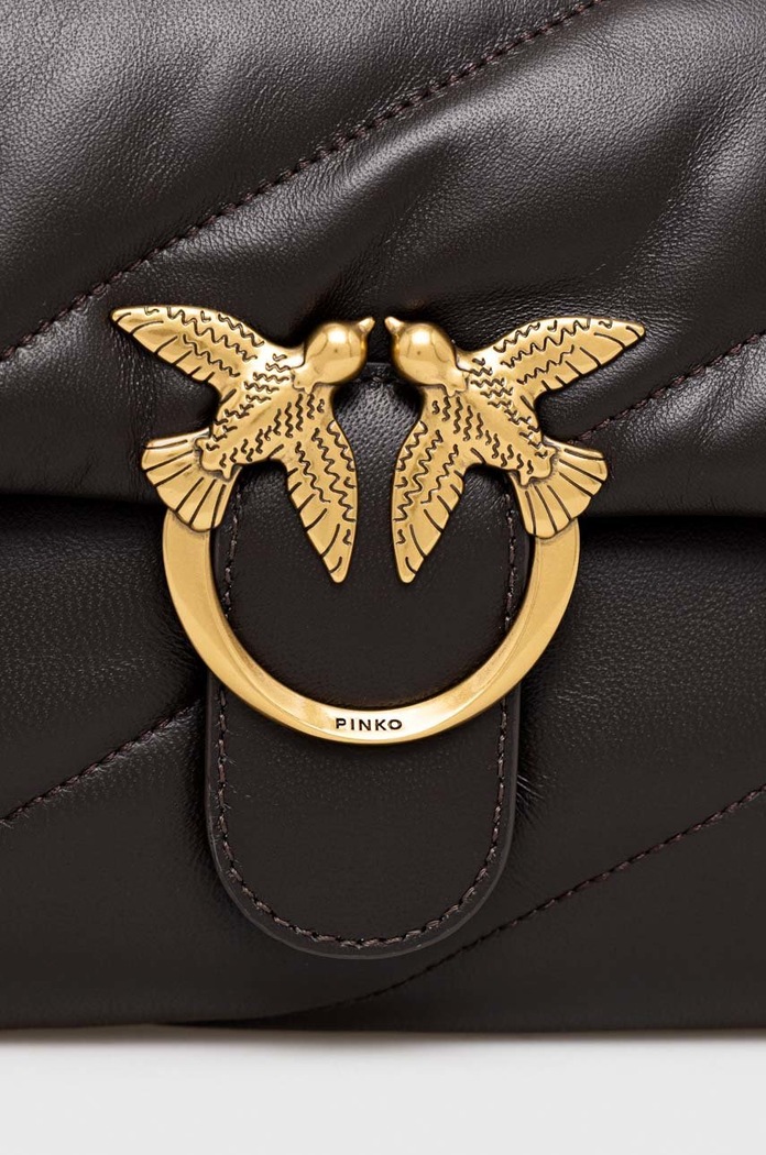 Accesorii Pinko geantă crossbody pentru femei din piele 100038.A0F2 maro