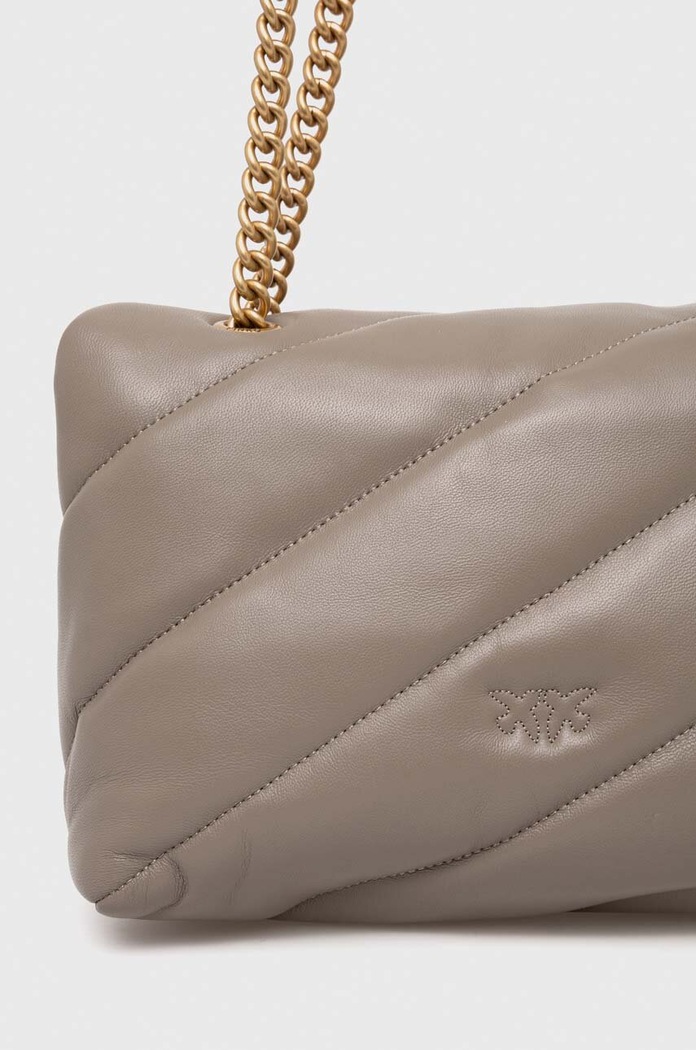 Doplnky Pinko crossbody kabelka dámska kožená 100038.A0F2 sivá