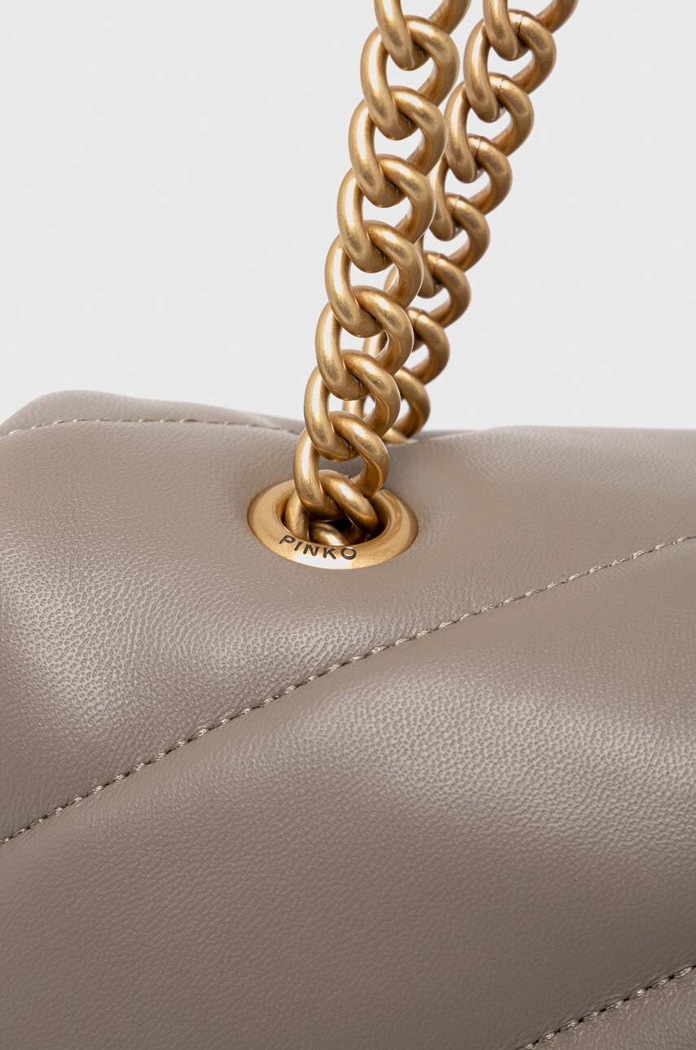 Pinko crossbody kabelka dámska kožená sivá 100038.A0F2