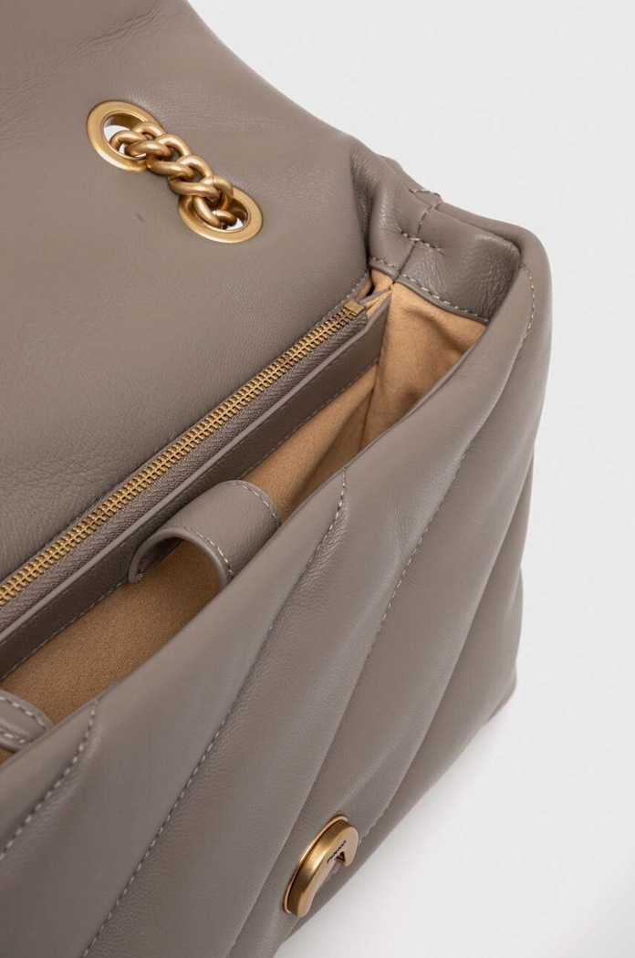 Pinko crossbody kabelka dámska kožená 100038.A0F2 sivá