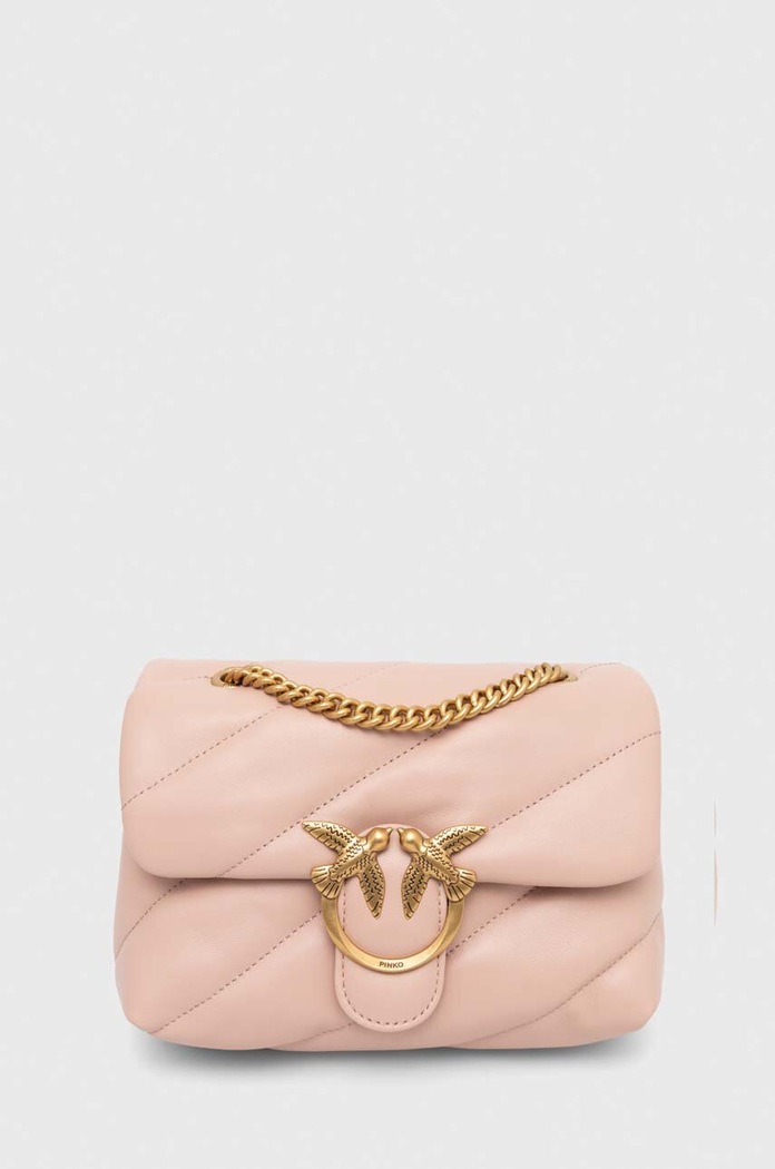Pinko torebka crossbody damska skórzana skóra licowa różowy 100039.A0F2