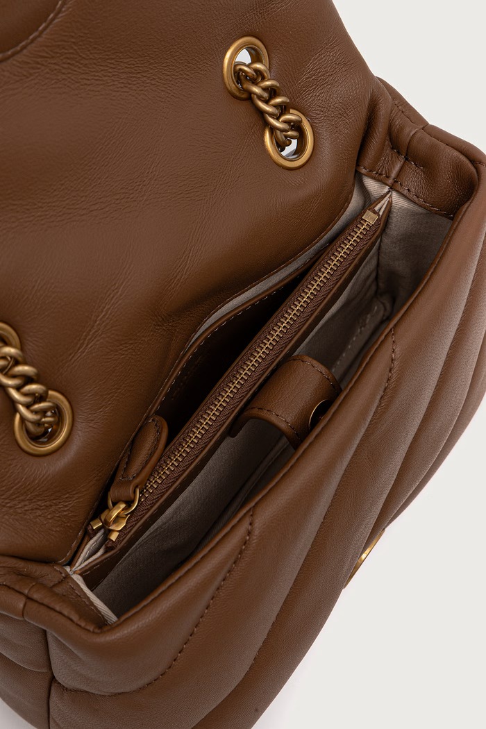 Geantă crossbody pentru femei din piele Pinko maro 100039.A0F2