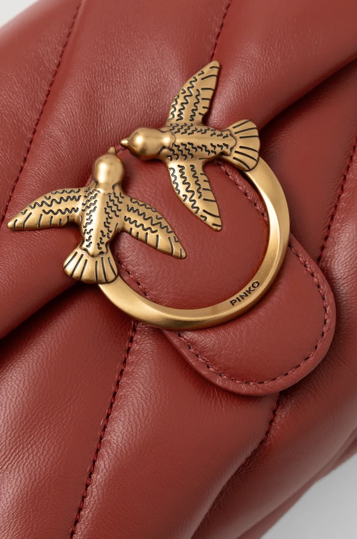 Crossbody kabelka dámska kožená Pinko červená 100039.A0F2