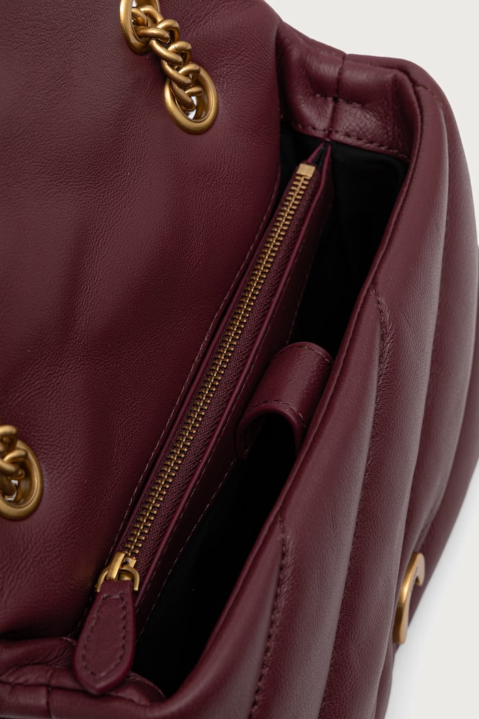 Pinko crossbody kabelka dámská kožená 100039.A0F2 burgundské