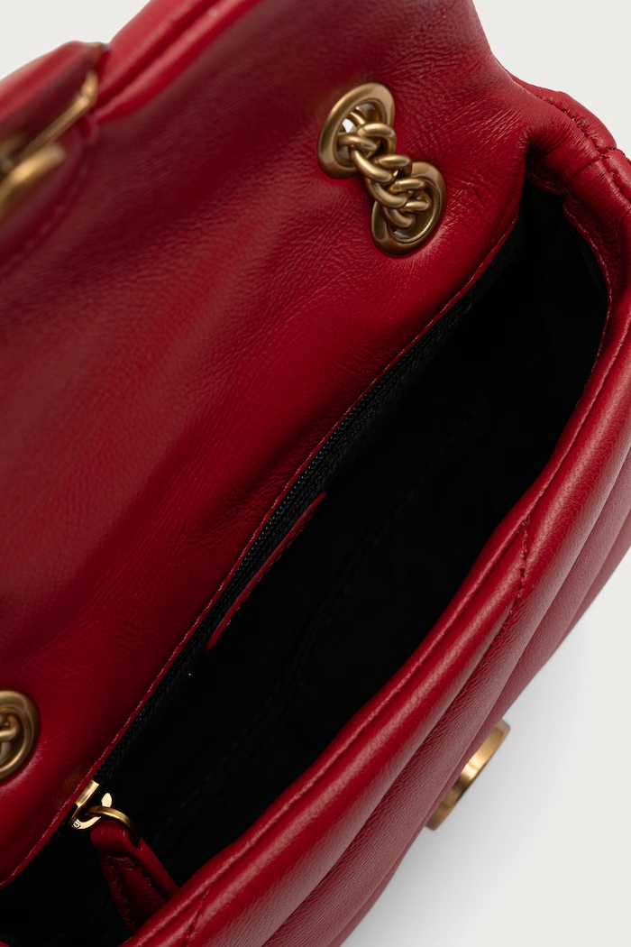 Pinko crossbody kabelka dámská kožená 100040.A0F2 červená