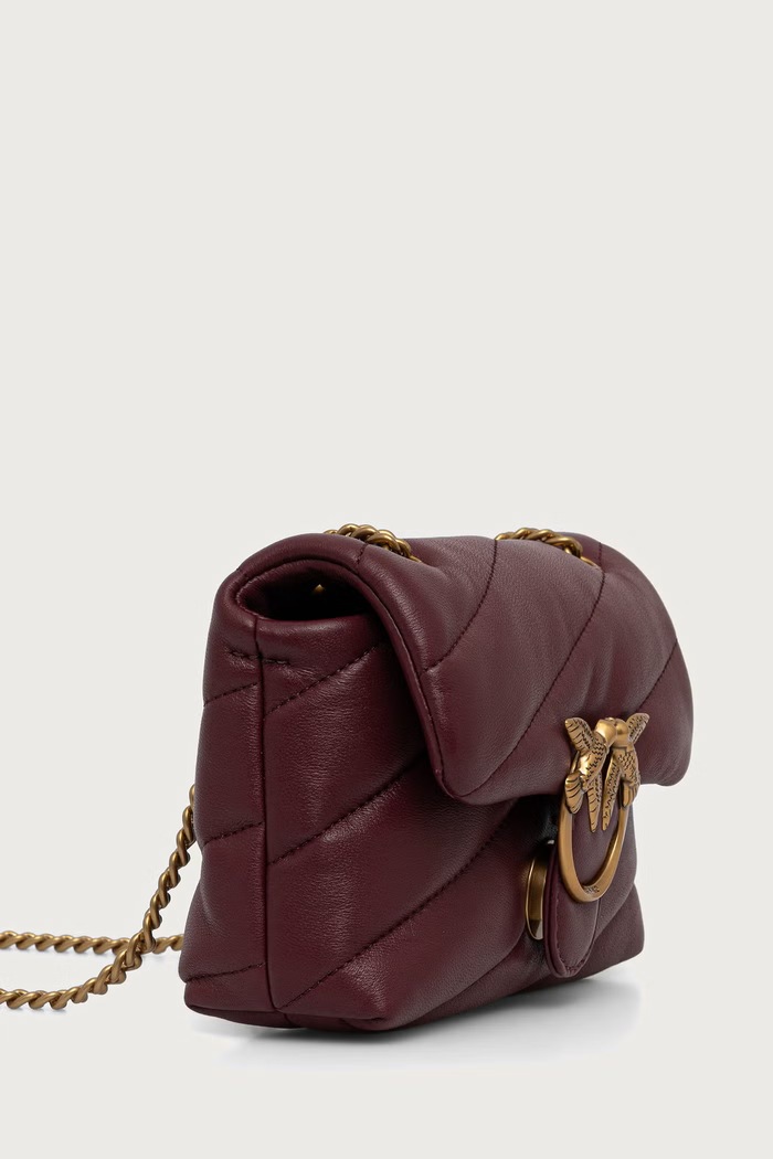 Pinko Torebka crossbody damska skórzana 100040.A0F2 bordowy AA00