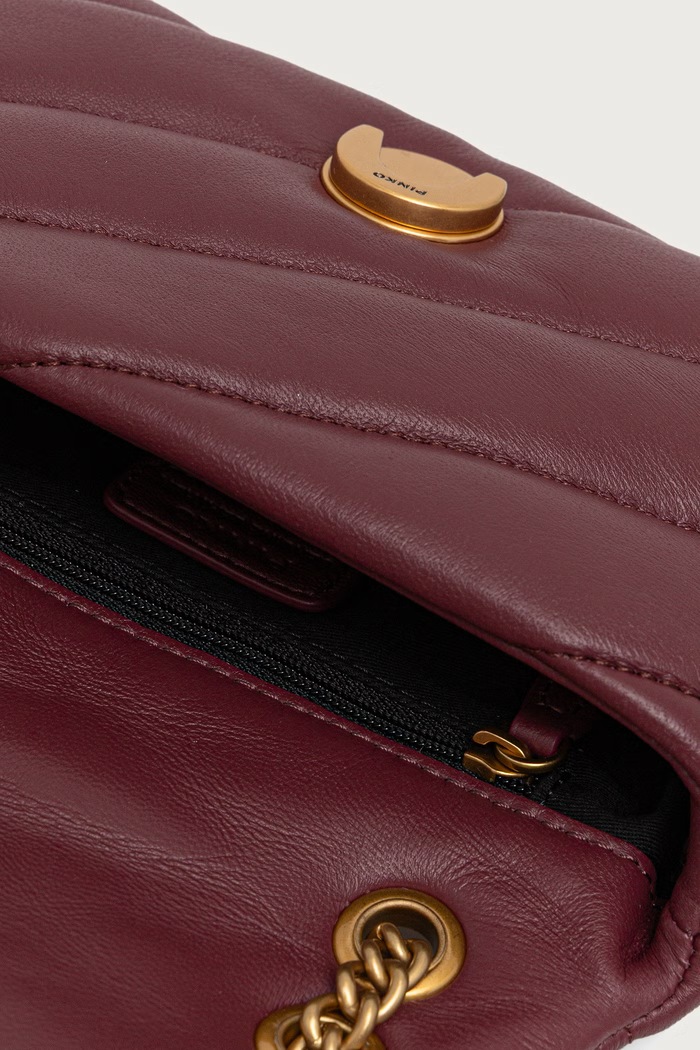 Torebka crossbody damska skórzana Pinko bordowy 100040.A0F2