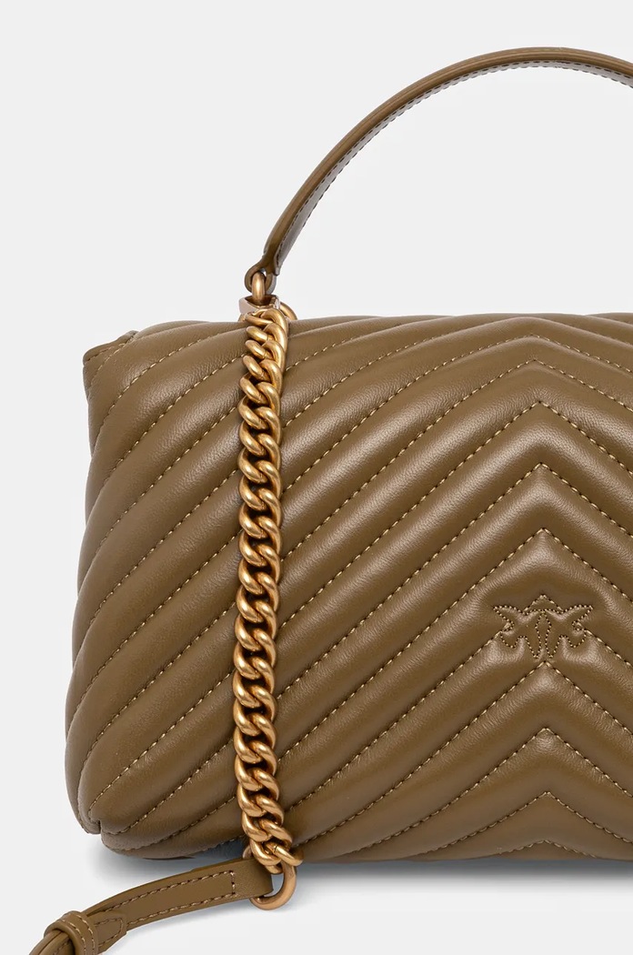 Doplňky Pinko crossbody kabelka dámská kožená 100043.A0GK zelená