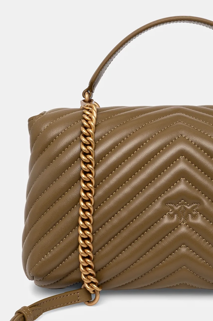 Doplňky Pinko crossbody kabelka dámská kožená 100043.A0GK zelená