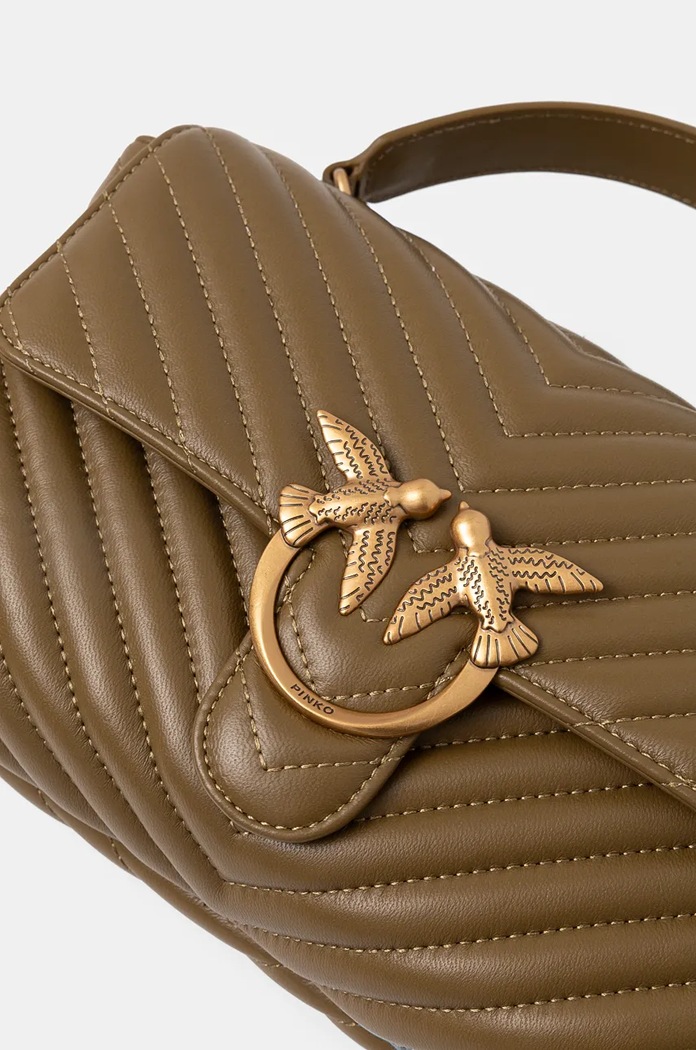 Pinko crossbody kabelka dámská kožená zelená 100043.A0GK