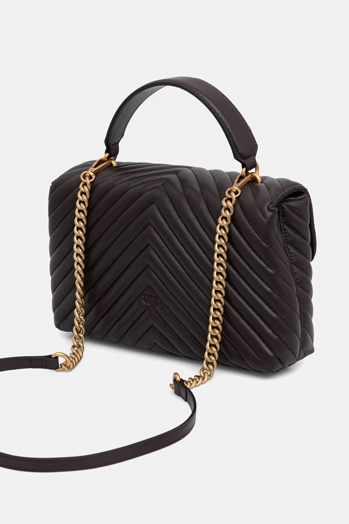 Аксесоари Pinko чанта crossbody дамска от кожа 100043.A0GK кафяв