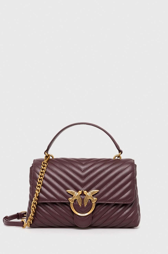 Kožená kabelka Pinko hnedá 100043.A0GK