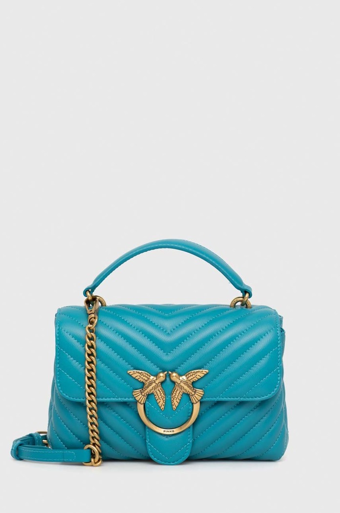 Pinko torebka crossbody damska skórzana skóra licowa turkusowy 100044.A0GK