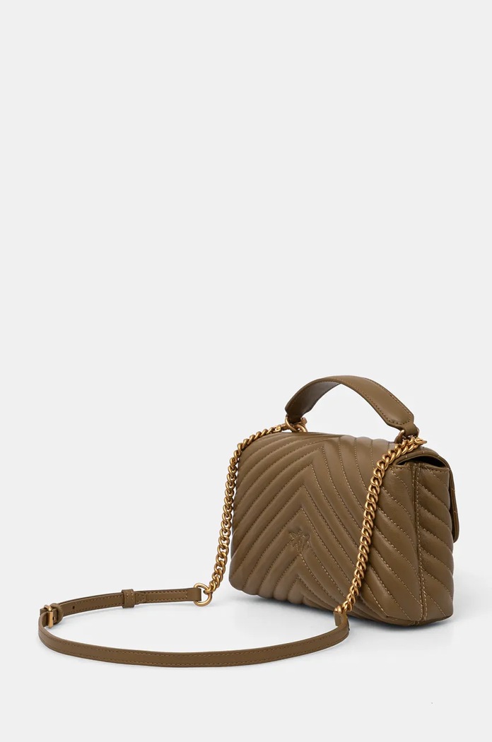 Doplňky Pinko crossbody kabelka dámská kožená 100044.A0GK zelená