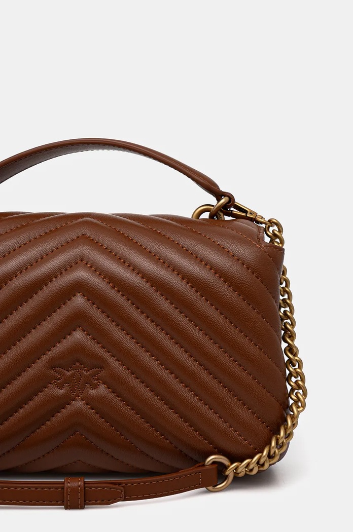 Doplnky Pinko crossbody kabelka dámska kožená 100044.A0GK hnedá