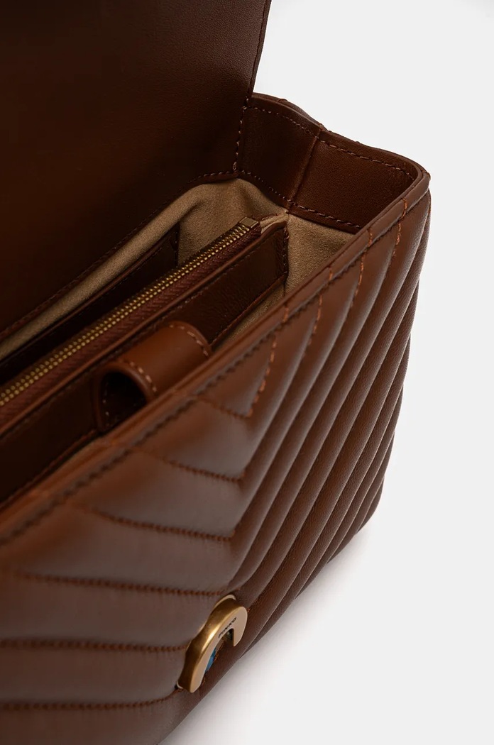 Pinko crossbody kabelka dámska kožená 100044.A0GK hnedá
