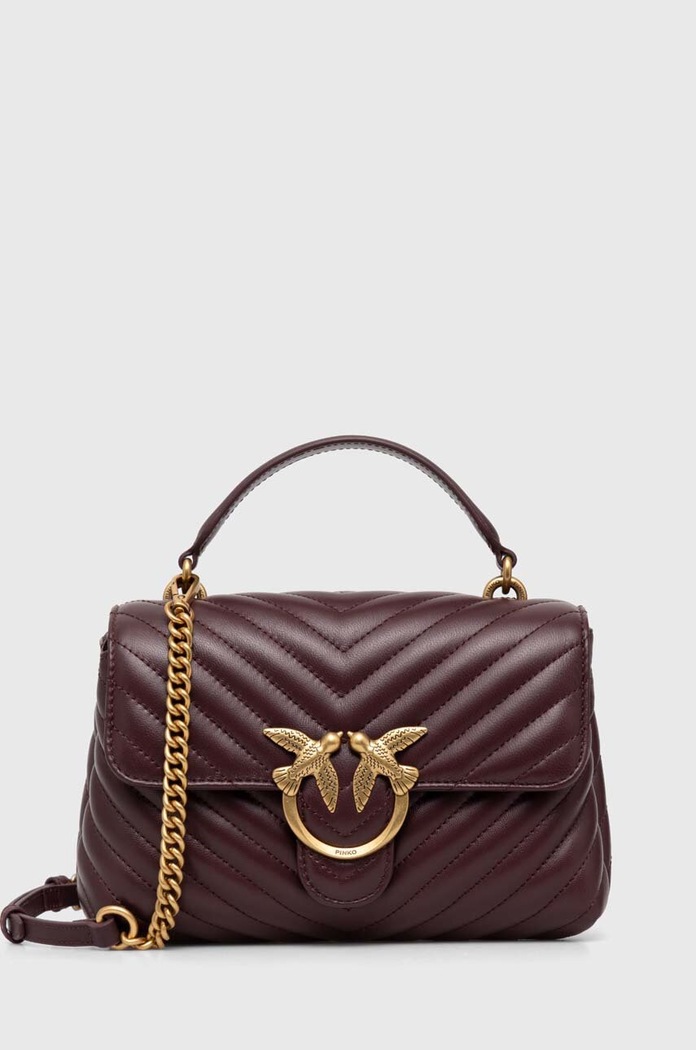 Pinko torebka crossbody damska skórzana skóra licowa brązowy 100044.A0GK