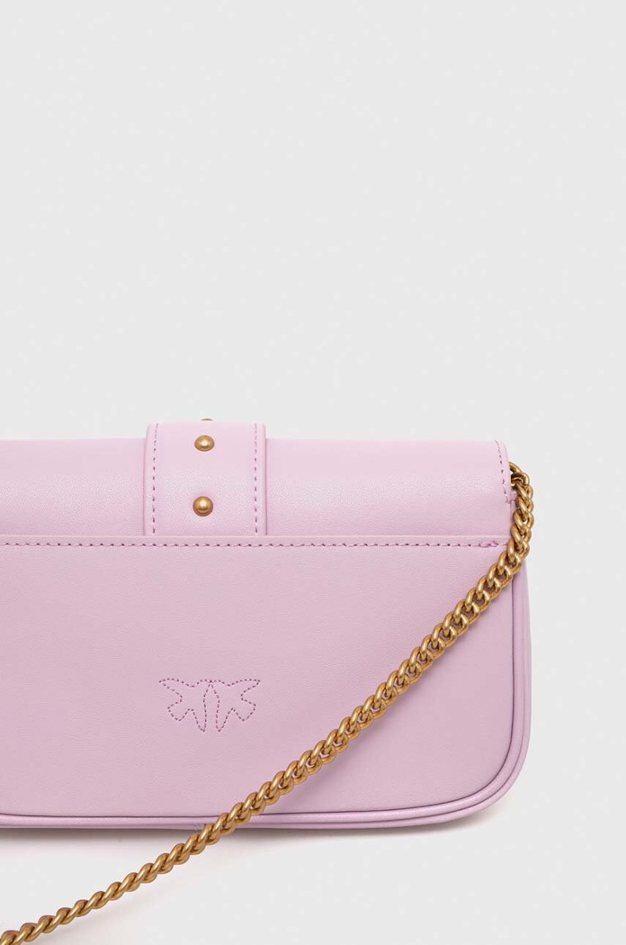 Akcesoria Pinko torebka crossbody damska skórzana 100061.A0F1 fioletowy