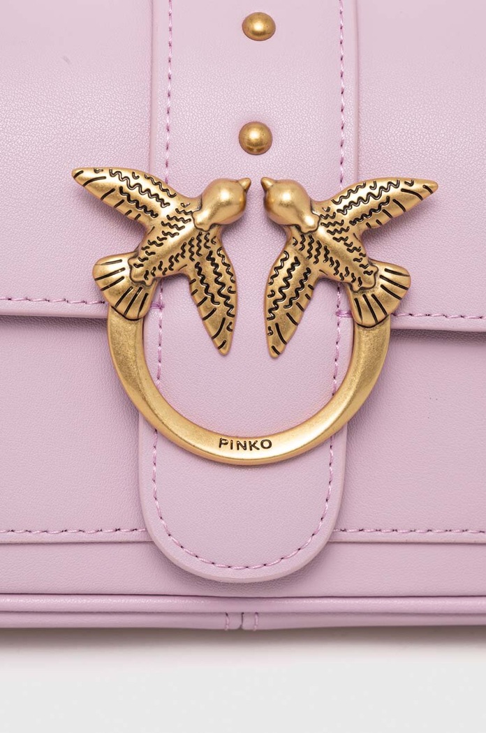 Pinko torebka crossbody damska skórzana fioletowy 100061.A0F1