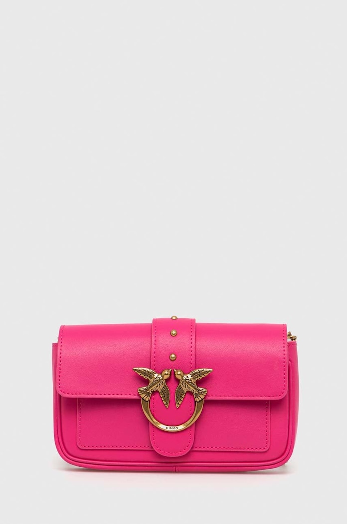 Pinko torebka crossbody damska skórzana nie mieści A4 fioletowy 100061.A0F1
