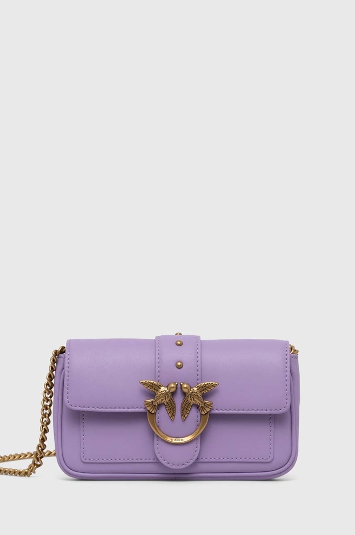 Pinko torebka crossbody damska skórzana fioletowy 100061.A0F1