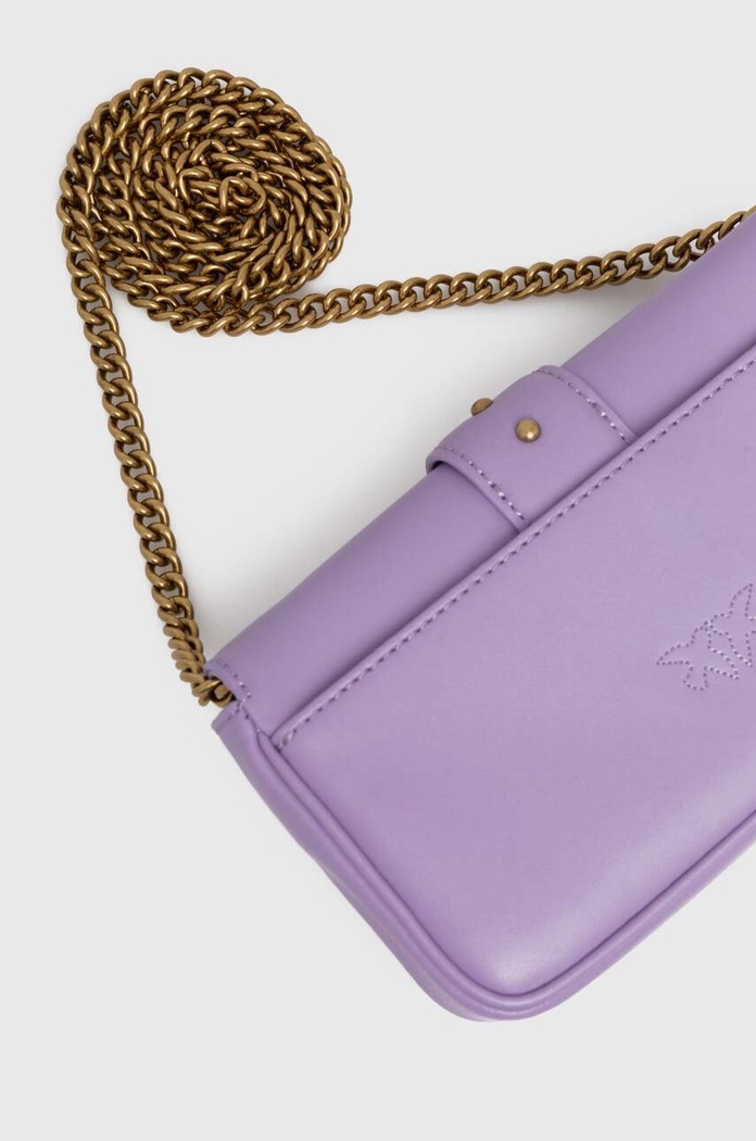Akcesoria Pinko torebka crossbody damska skórzana 100061.A0F1 fioletowy