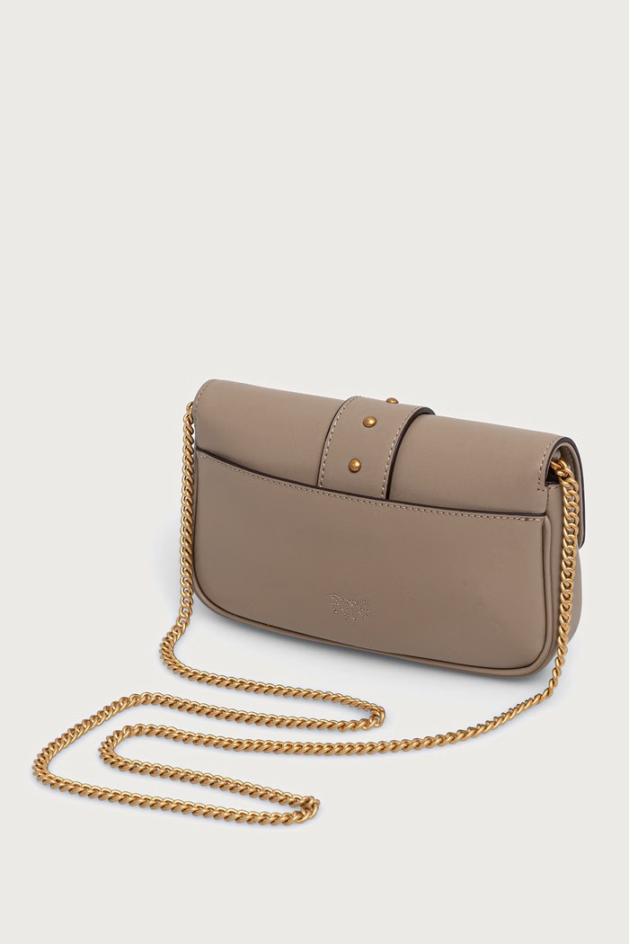 Doplňky Pinko crossbody kabelka dámská kožená 100061.A0F1 béžová