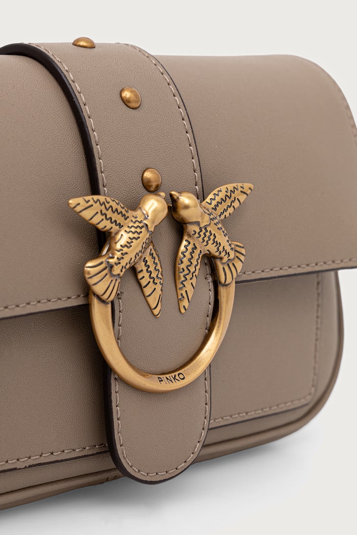 Pinko crossbody kabelka dámská kožená béžová 100061.A0F1