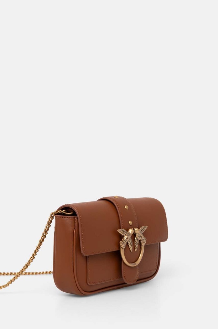 Akcesoria Pinko torebka crossbody damska skórzana 100061.A0F1 brązowy