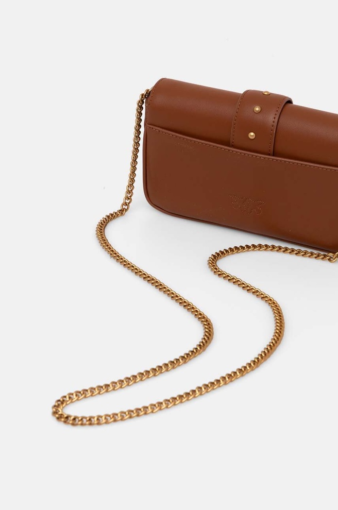 Pinko torebka crossbody damska skórzana brązowy 100061.A0F1