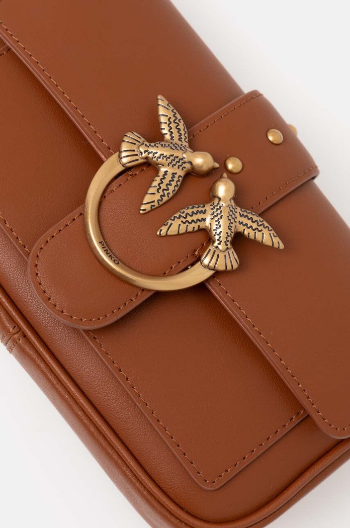 Pinko torebka crossbody damska skórzana 100061.A0F1 brązowy