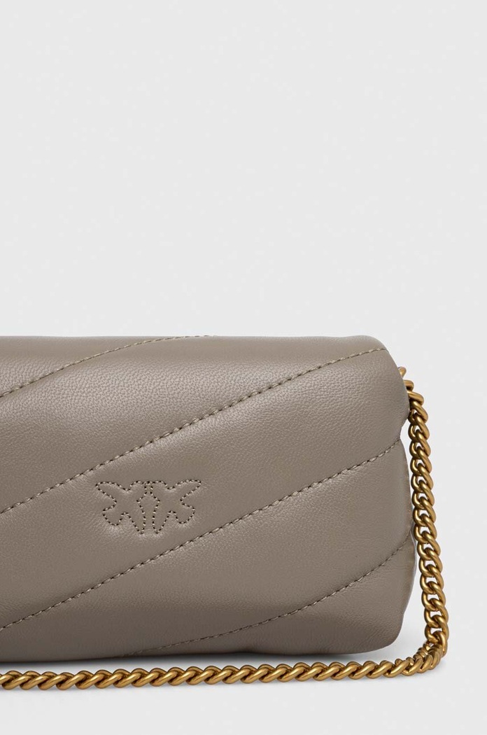 Кожена чанта Pinko сив 100041.A0F2