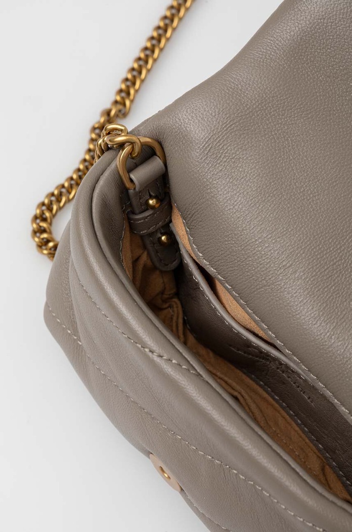 Кожена чанта Pinko 100041.A0F2 сив