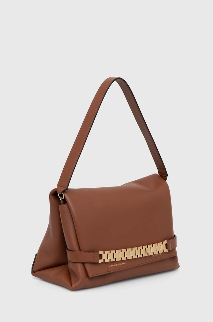 Kožené psaníčko Victoria Beckham Chain Pouch B223AAC004769A hnědá AA00