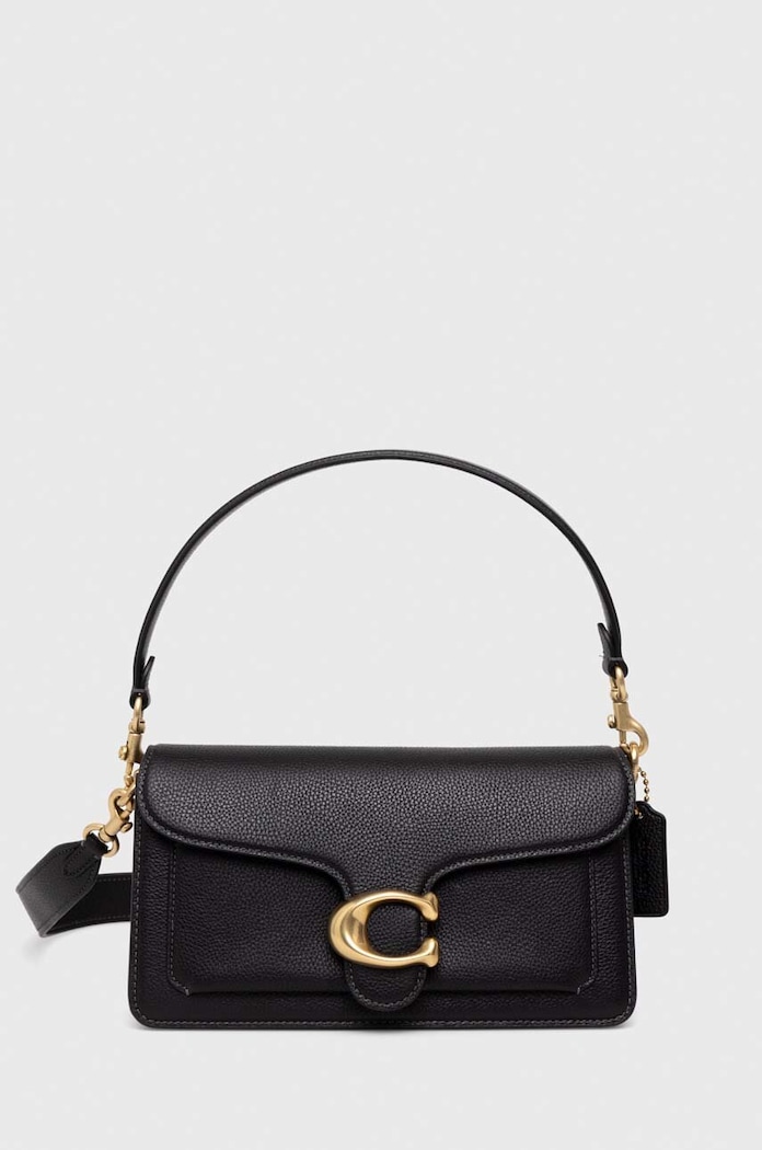 Coach Tabby 26 чанта crossbody дамска от кожа изчистен черен CH857