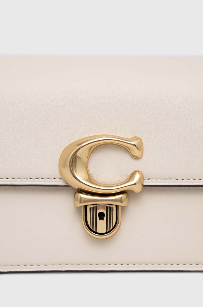 Δερμάτινη τσάντα Coach Studio Baguette μπεζ CE331