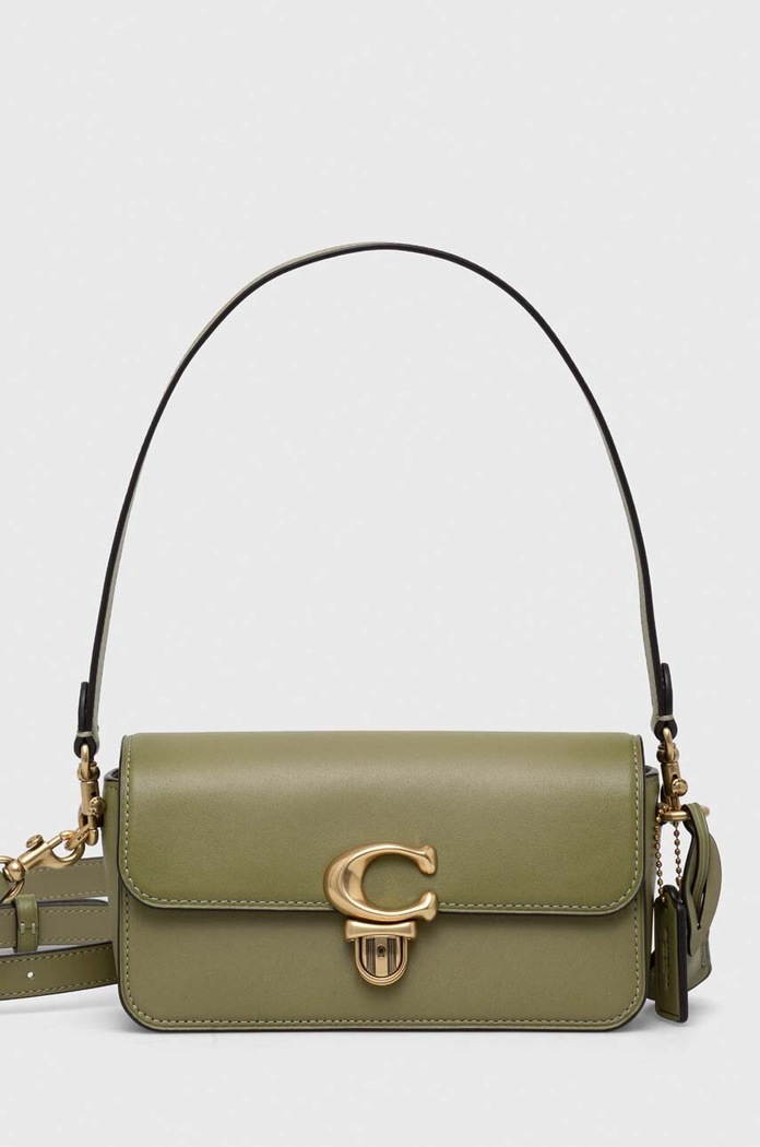 Coach torebka skórzana Studio Baguette zielony CE331