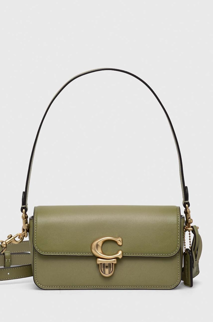 Coach torebka skórzana Studio Baguette zielony CE331