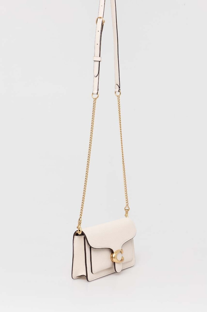 Δερμάτινη τσάντα Coach Tabby Chain Clutch CE772 μπεζ AA00