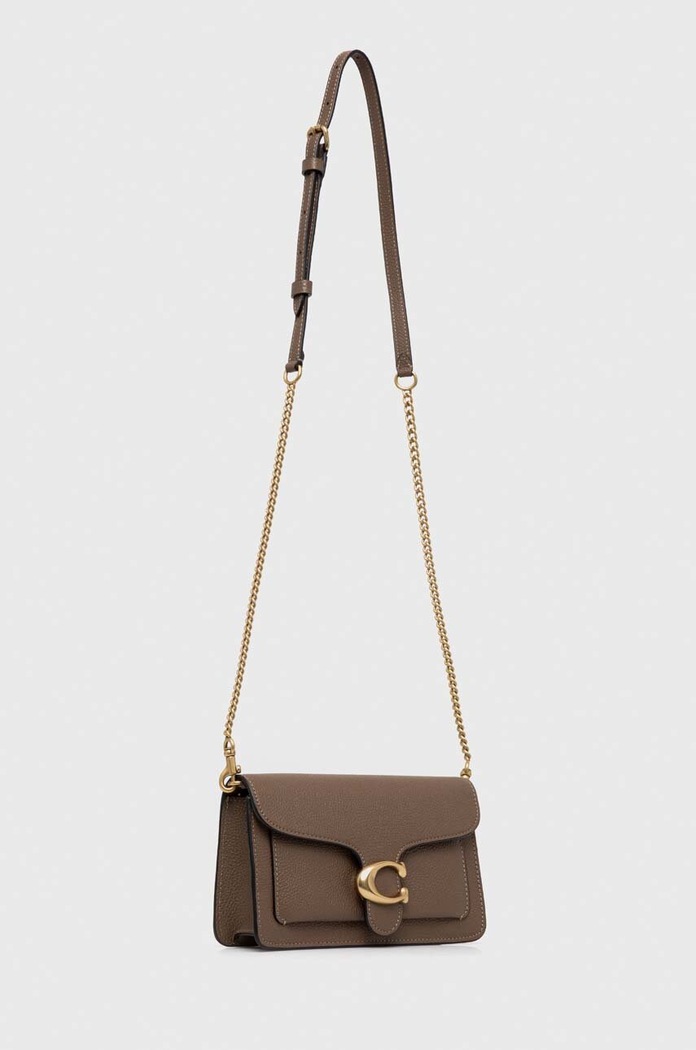 Δερμάτινη τσάντα Coach Tabby Chain Clutch CE772 καφέ AA00