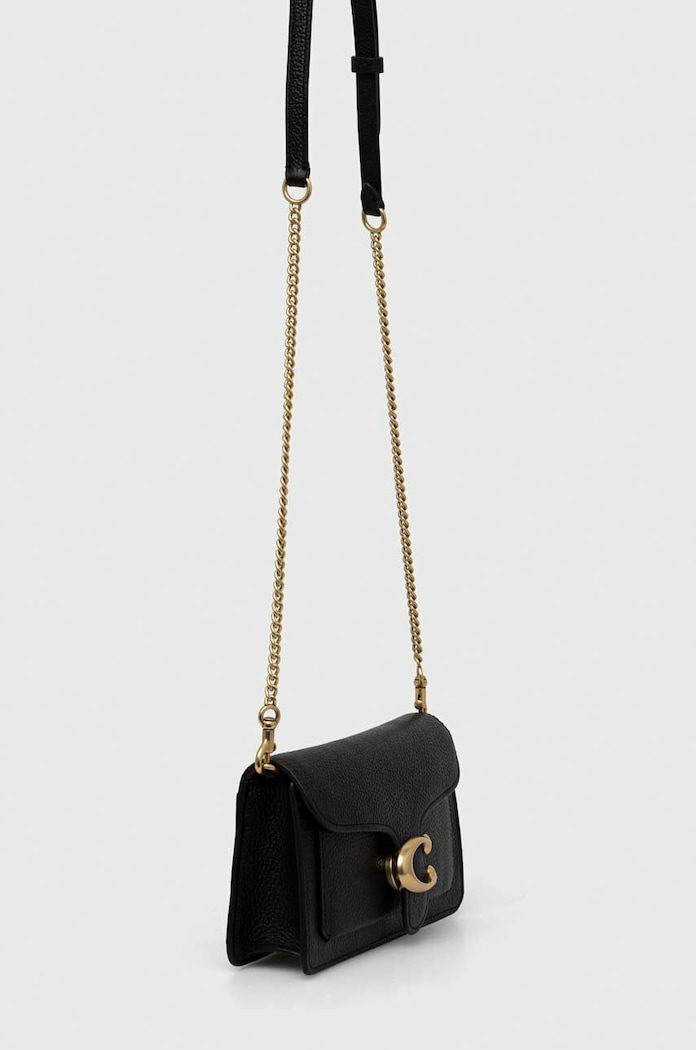 Kožená kabelka Coach Tabby Chain Clutch CE772 čierna AA00