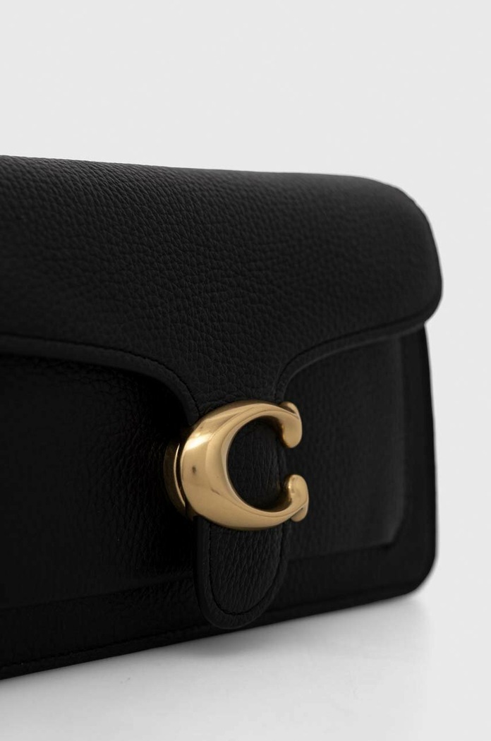 Kožená kabelka Coach Tabby Chain Clutch čierna CE772
