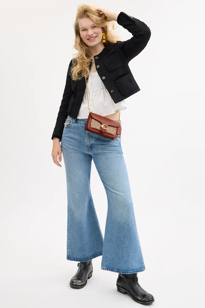 Coach torebka skórzana Tabby Chain Clutch In Signature Canvas CE774